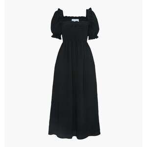 Hill House Home The Scarlett Nap Dress - Black Tonal Seersucker, Small NWT